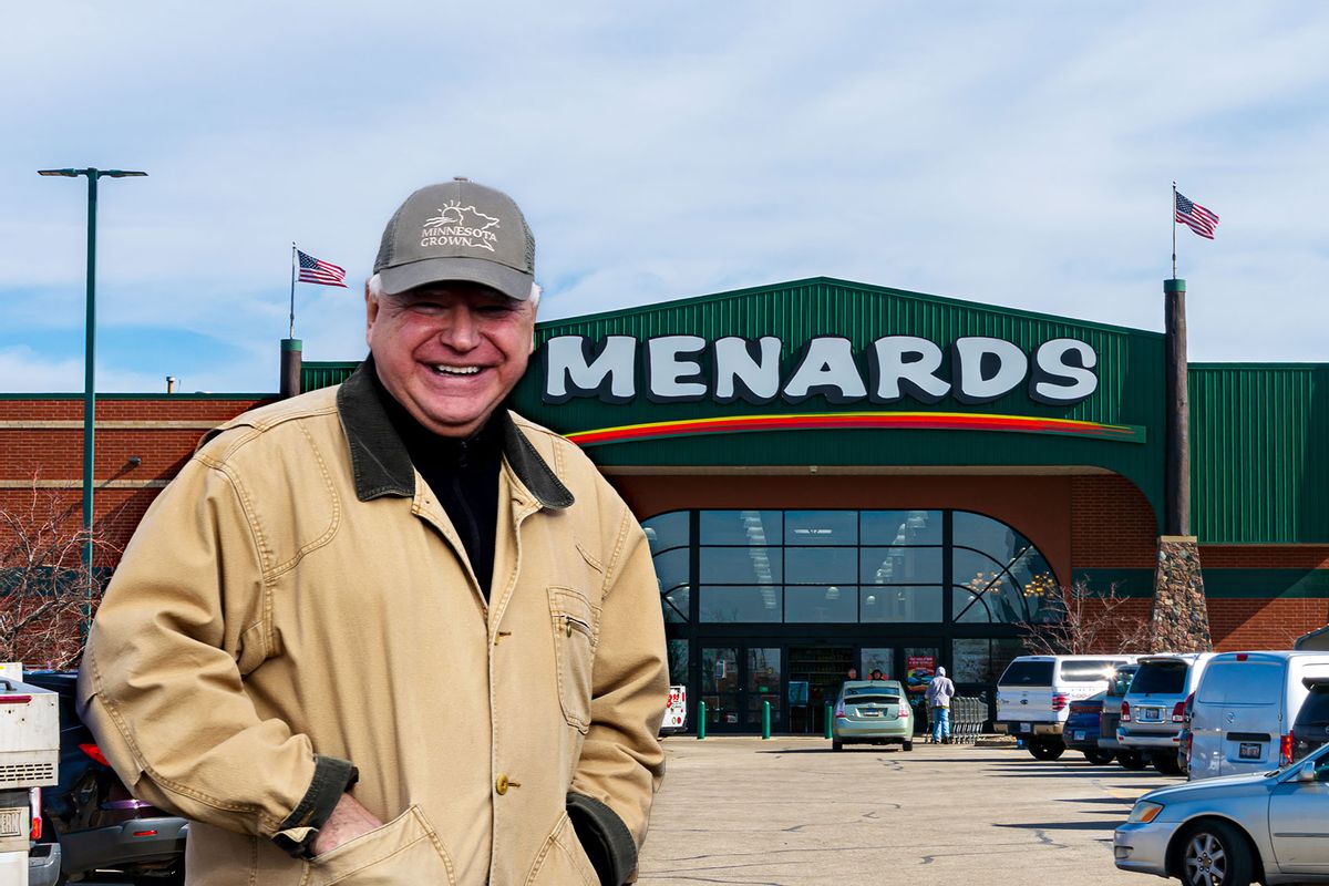 Minnesota Governor Tim Walz | Menards hardware store (Photo illustration by Salon/Getty Images)