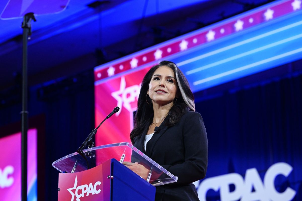 Former U.S. Representative Tulsi Gabbard appears at CPAC at Gaylord Resort and Convention Center on Thursday February 22, 2024 in National Harbor, MD.  (Matt McClain/The Washington Post via Getty Images)