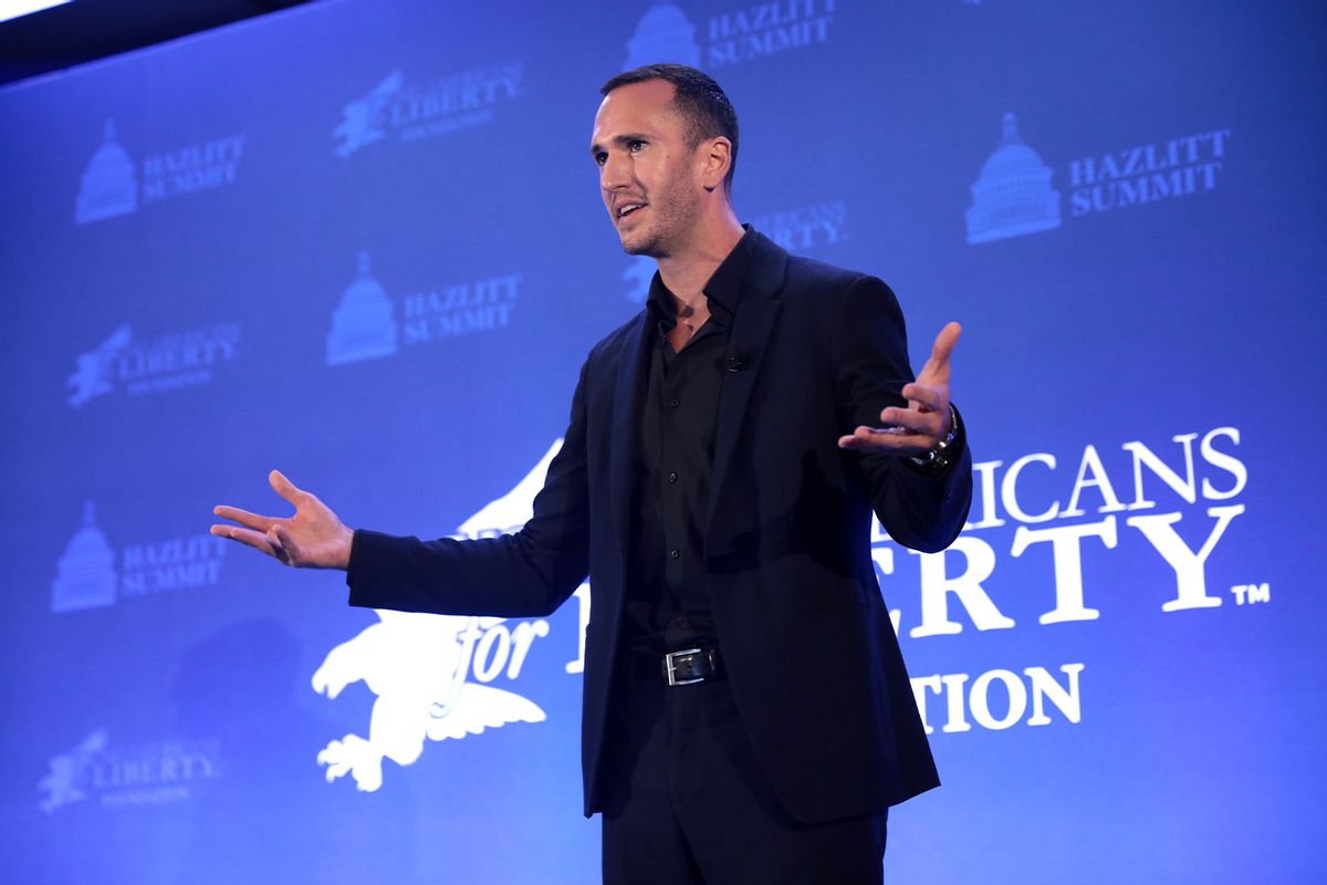 Corey DeAngelis speaking with attendees at the 2022 Hazlitt Summit hosted by the Young Americans for Liberty Foundation at the DoubleTree by Hilton Orlando Airport in Orlando, Florida. (Gage Skidmore / Flickr - CC BY-SA 2.0)