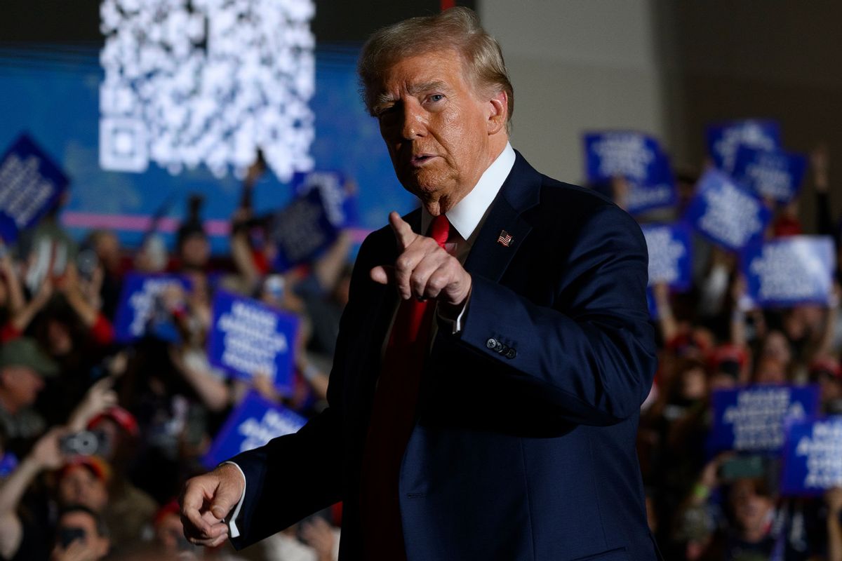 Republican presidential nominee, former President Donald Trump attends a campaign rally at the Bayfront Convention Center on September 29, 2024 in Erie, Pennsylvania. (Jeff Swensen/Getty Images)