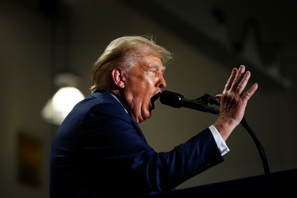 Republican presidential nominee, former President Donald Trump speaks at a campaign rally at the Bayfront Convention Center on September 29, 2024 in Erie, Pennsylvania. (Jeff Swensen/Getty Images)