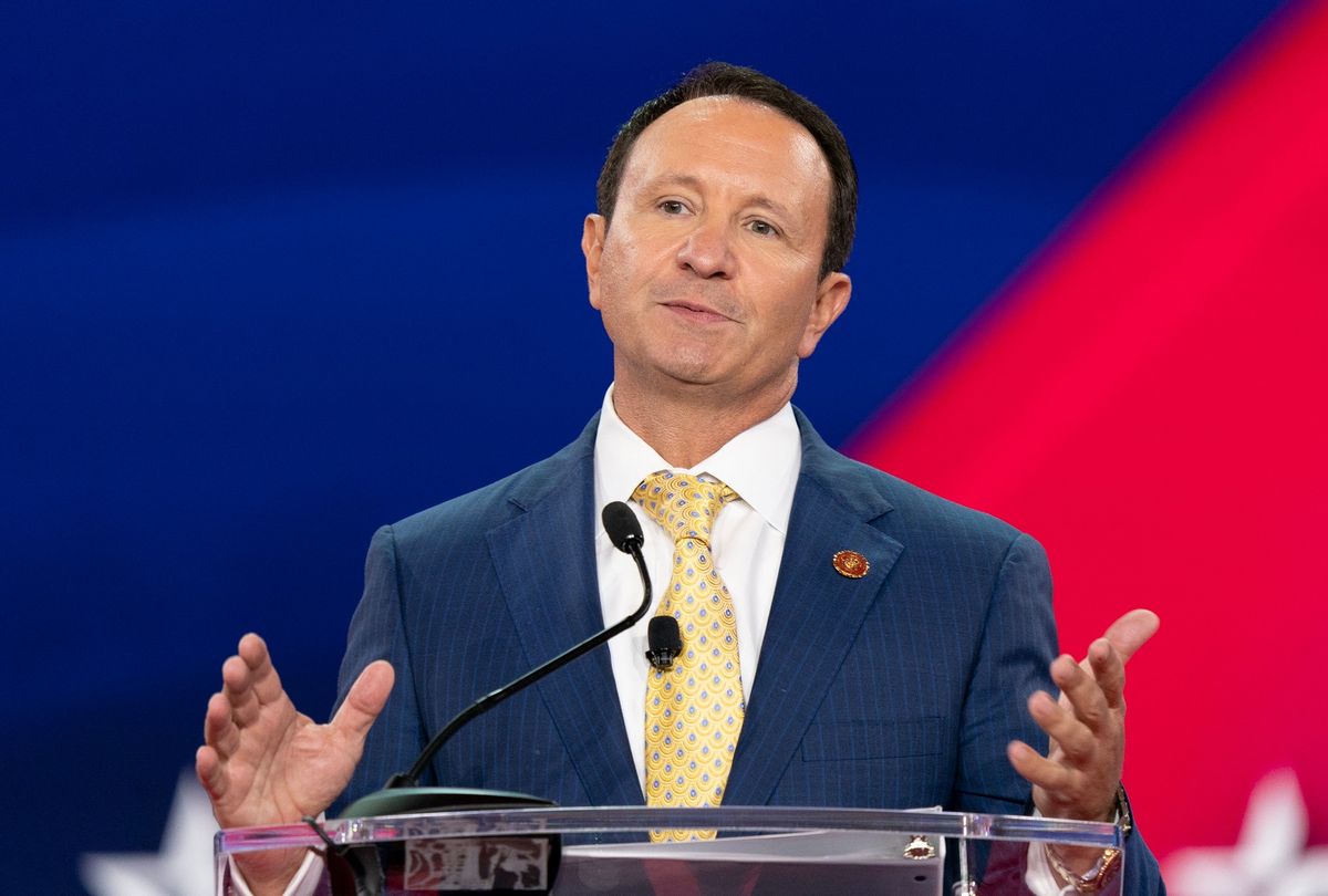 Louisiana Gov. Jeff Landry, the state's former attorney general, speaks during CPAC Texas 2022 conference. (Lev Radin/Pacific Press/LightRocket via Getty Images)