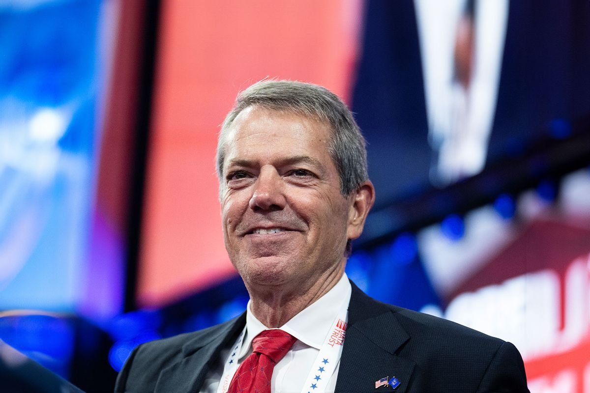 Nebraska Gov. Jim Pillen is seen in the Fiserv Forum on the last night of the Republican National Convention in Milwaukee, Wis., on Thursday July 18, 2024. (Tom Williams/CQ-Roll Call, Inc via Getty Images)