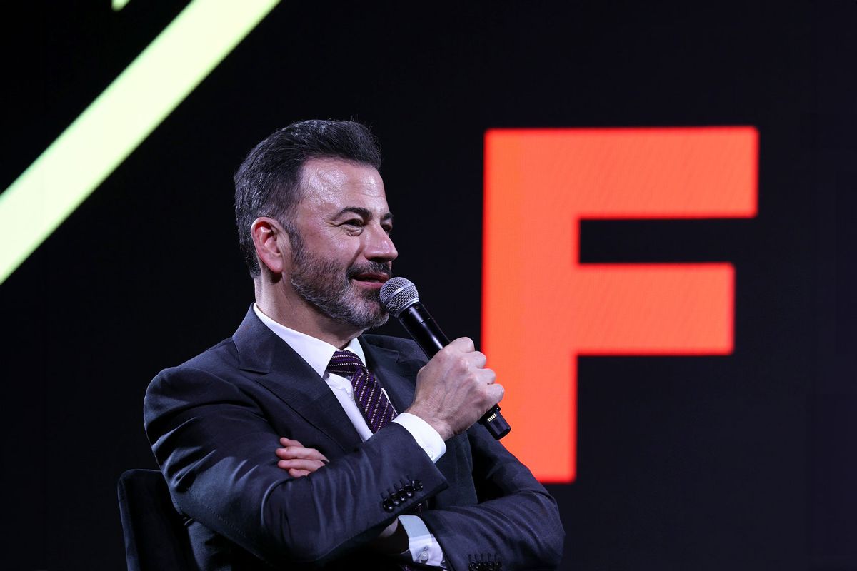 Jimmy Kimmel speaks onstage during Netflix FYSEE: The Greatest Night in Pop at Sunset Las Palmas Studios on May 20, 2024 in Los Angeles, California. (Natasha Campos/Getty Images for Netflix)