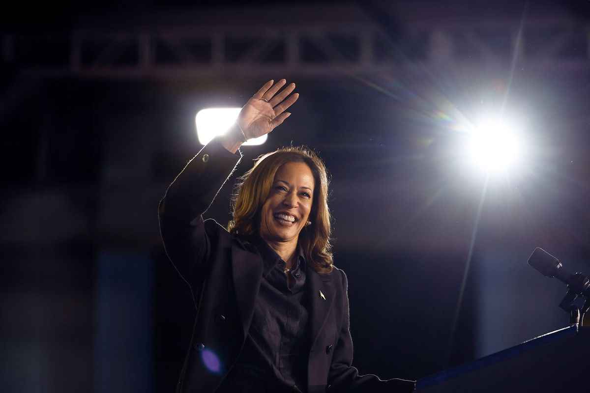 Democratic presidential nominee, Vice President Kamala Harris holds a campaign rally at the McHale Athletic Center on September 13, 2024 in Wilkes Barre, Pennsylvania. (Chip Somodevilla/Getty Images)