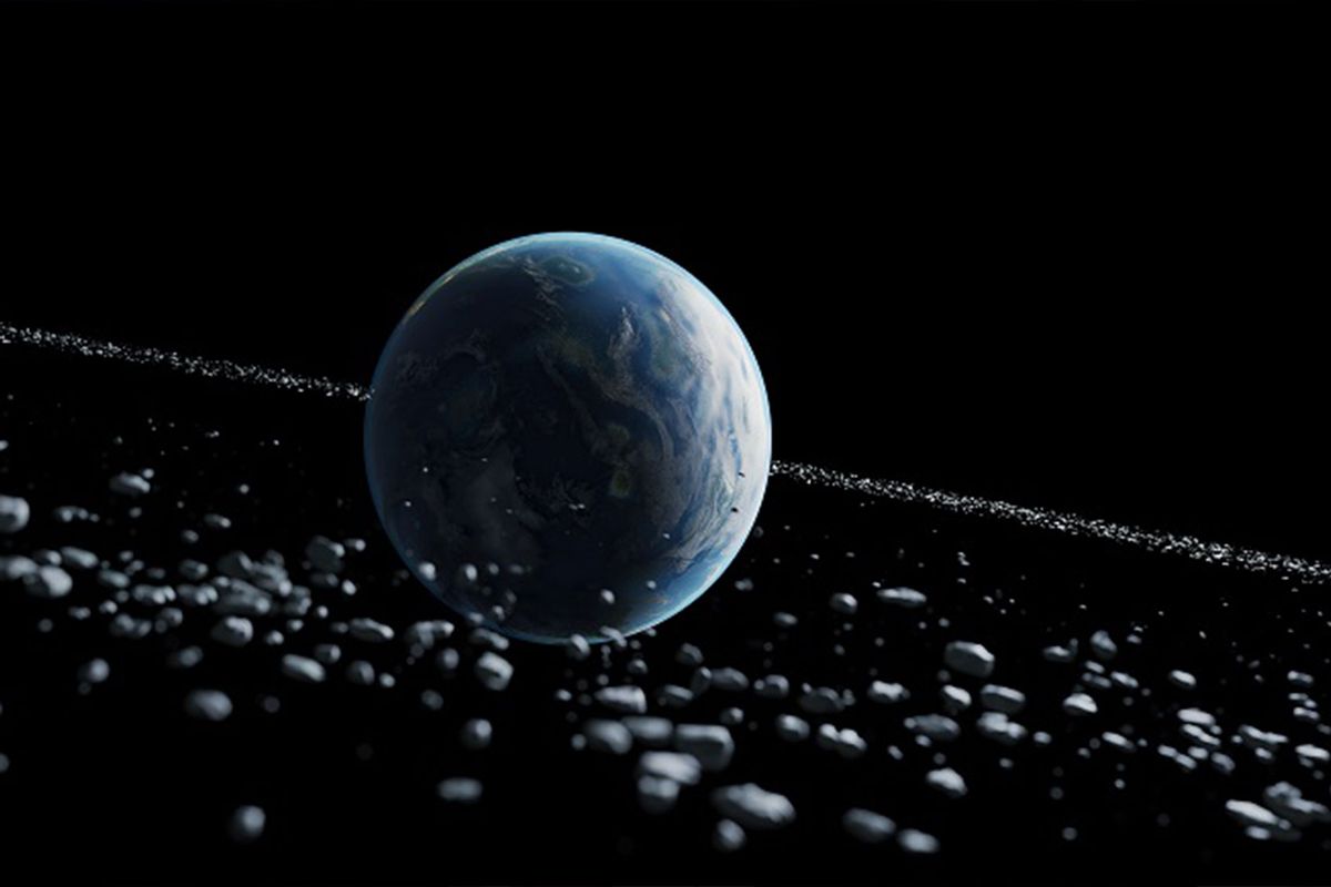 Artist's impression of Earth ring system (Oliver Hull)