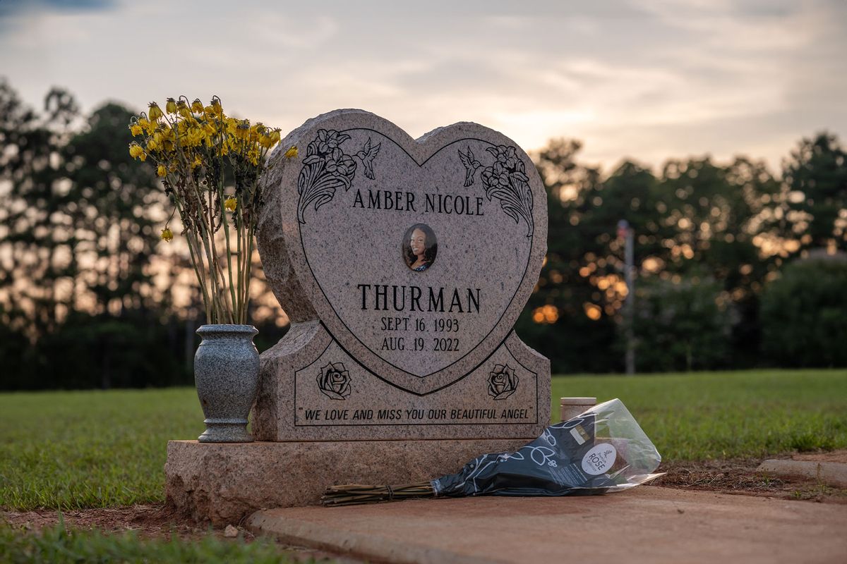 The gravesite of Amber Thurman, at Rose Garden Cemetary in McDonough, Georgia on August, 13th 2024. (Photo courtesy of Nydia Blas / ProPublica)