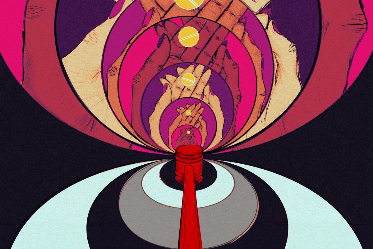 Ballooning Abortions (Illustration by Oona Zenda / Courtesy of KFF Health News)