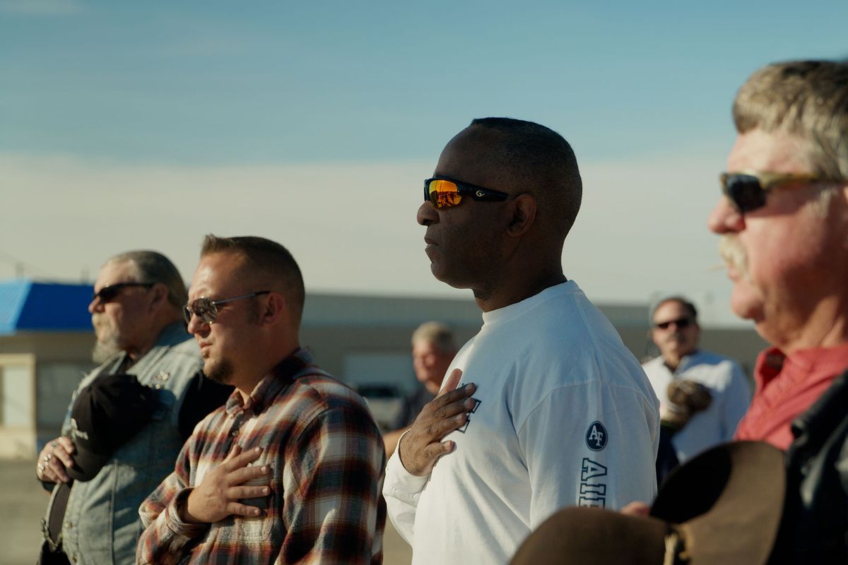 Derrick Wilburn at Freedom Ride Rally in Cortez, Colorado. (Photo courtesy of PBS)