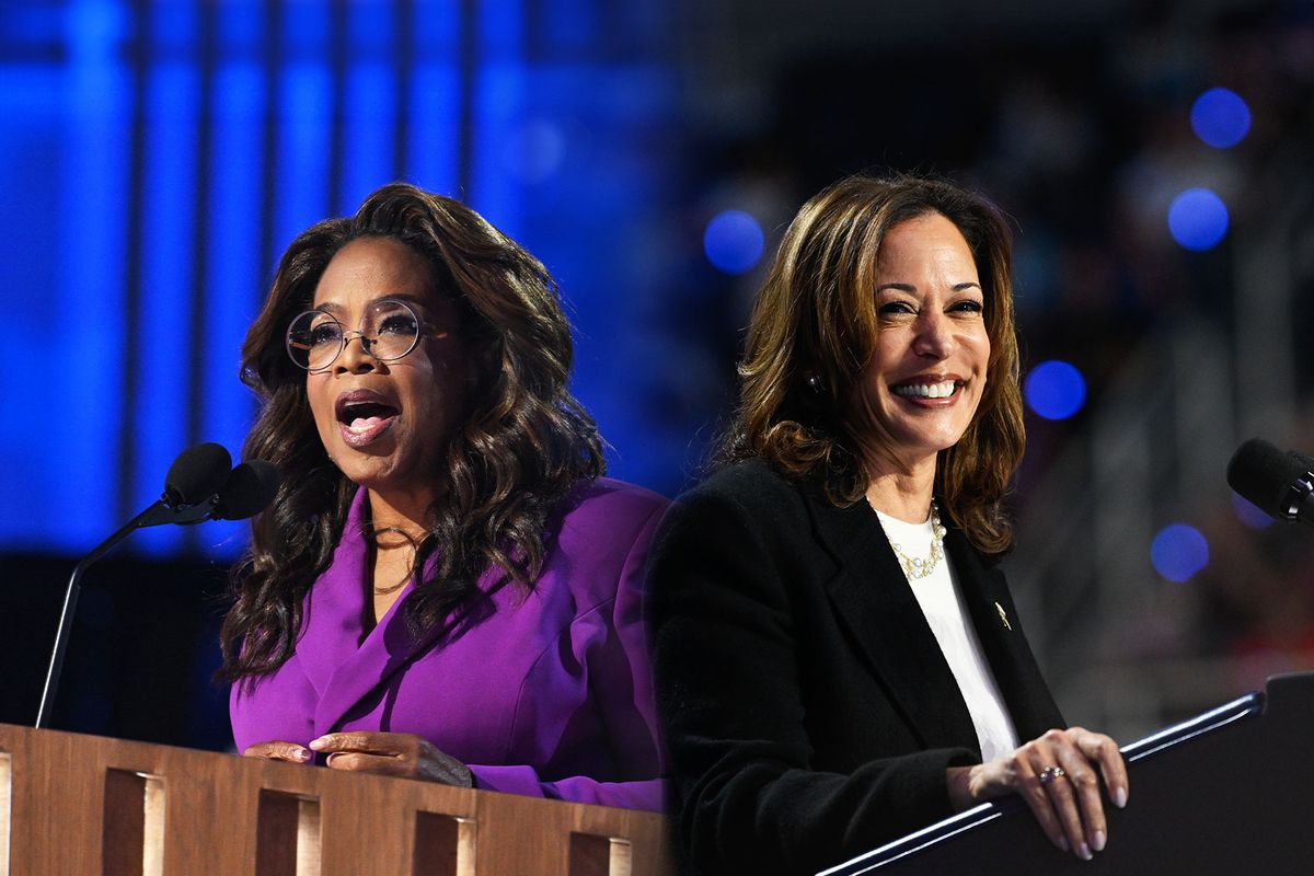 Between Greg Gutfeld and Oprah Winfrey, Harris and Trump are squaring