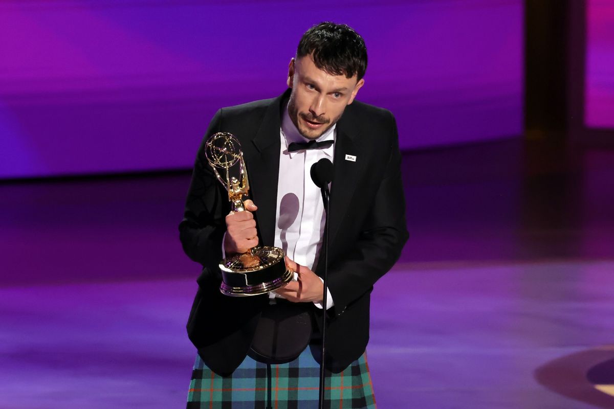 Richard Gadd accepts the Outstanding Writing For A Limited Or Anthology Series Or Movie award for "Baby Reindeer" onstage during the 76th Primetime Emmy Awards at Peacock Theater on September 15, 2024 in Los Angeles, California.  (Kevin Winter/Getty Images)