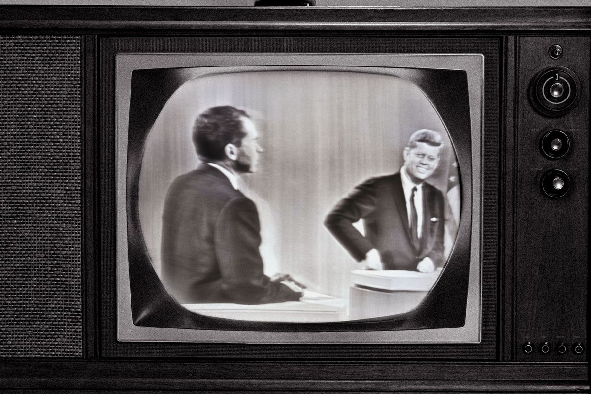 Vice President Richard Nixon and Senator John F. Kennedy during the last of their four debates in 1960. (Photo illustration by Salon/Getty Images)