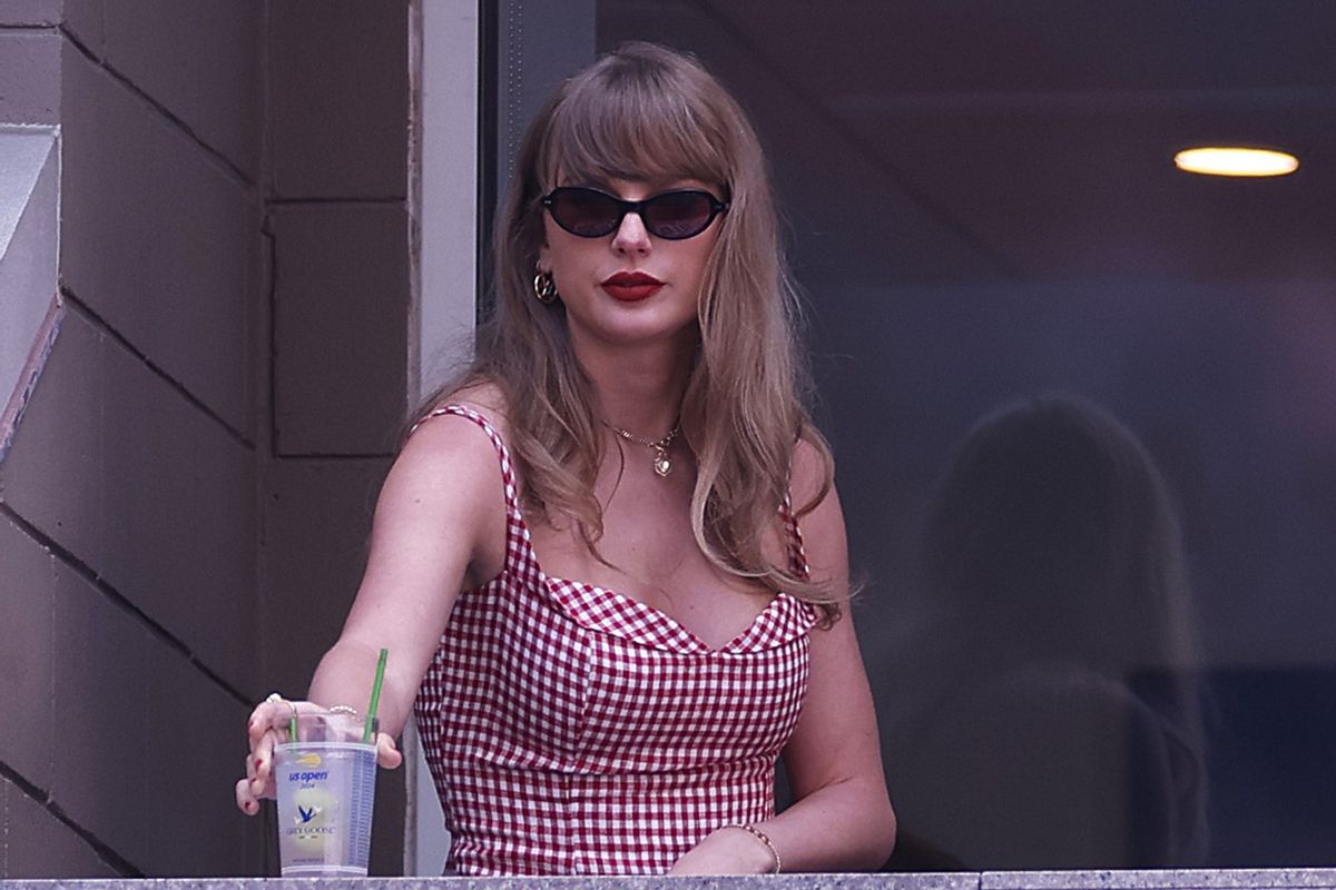 Singer-songwriter Taylor Swift attends the Men's Singles Final match between Taylor Fritz of the United States and Jannik Sinner of Italy on Day Fourteen of the 2024 US Open at USTA Billie Jean King National Tennis Center on September 08, 2024 in the Flushing neighborhood of the Queens borough of New York City. (Sarah Stier/Getty Images)