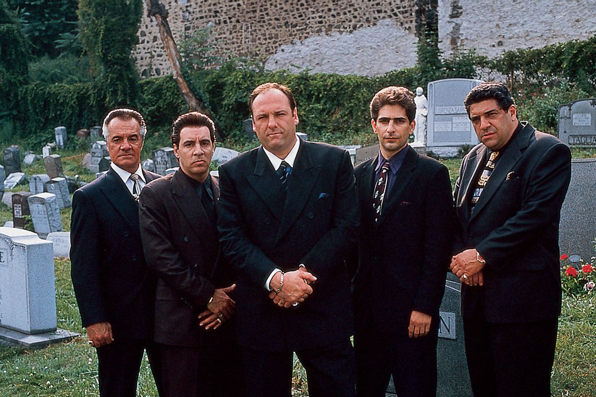 Tony Sirico, Steven Van Zandt, James Gandolfini, Michael Imperioli & Vincent Pastore in a publicity still for TV series 'The Sopranos', circa 1999. (Anthony Neste/Getty Images)