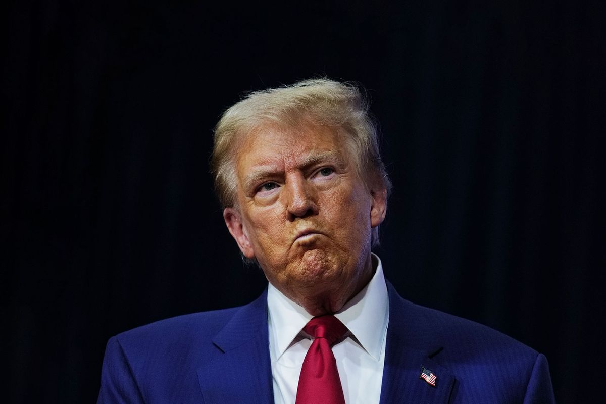 Republican presidential nominee, former President Donald Trump, holds a town hall at the Greater Philadelphia Expo Center on October 14, 2024 in Oaks, Pennsylvania. (Spencer Platt/Getty Images)