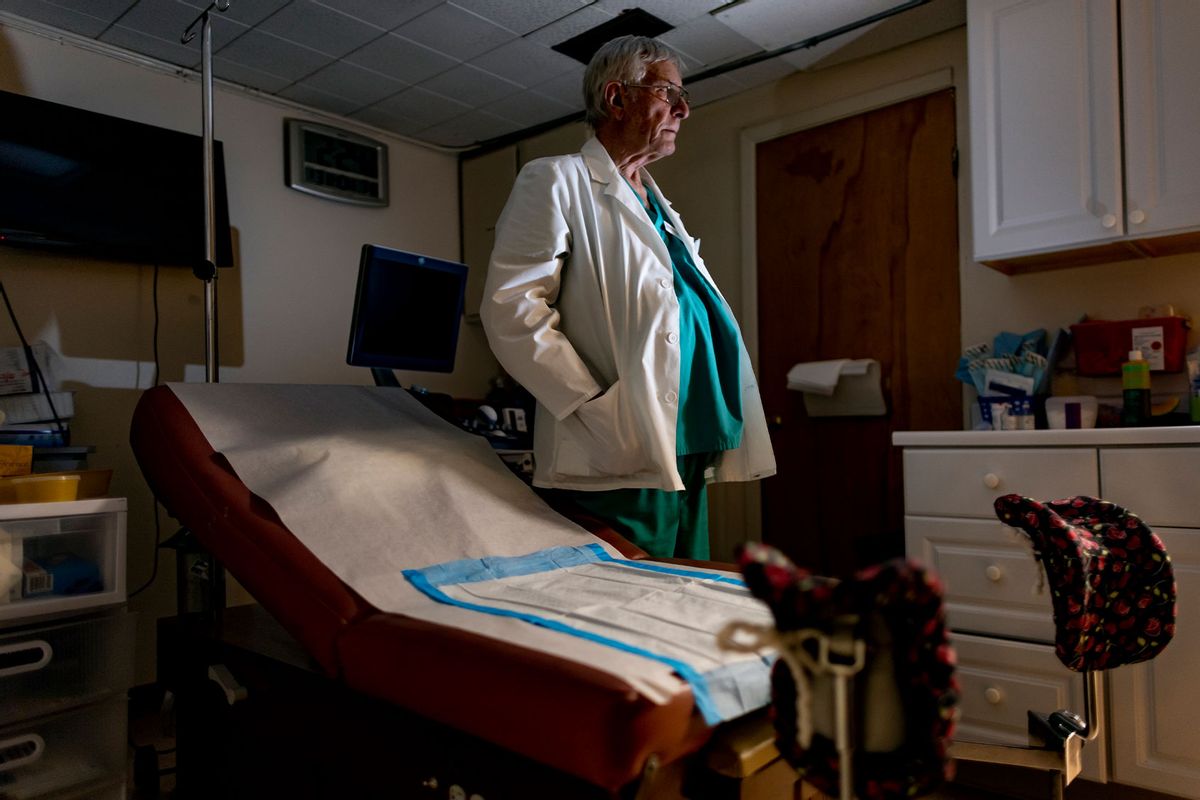 Dr Warren Hern in an exam room inside his clinic on January 31, 2022 in Boulder, Colorado. He has been performing abortions since the 1970's. (Gina Ferazzi / Los Angeles Times via Getty Images)