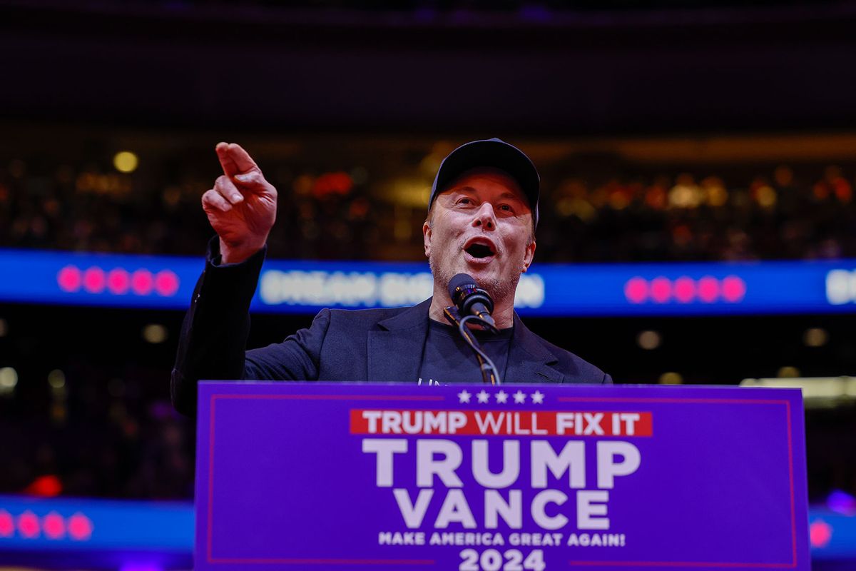 Elon Musk speaks during a campaign rally for Republican presidential nominee, former U.S. President Donald Trump at Madison Square Garden on October 27, 2024 in New York City. (Anna Moneymaker/Getty Images)