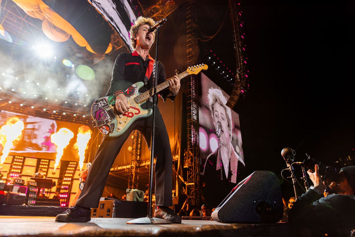 Billie Joe Armstrong of Green Day performs during their Saviors Tour at Oracle Park in San Francisco on Friday, Sept. 20, 2024. (Santiago Mejia/San Francisco Chronicle via Getty Images)