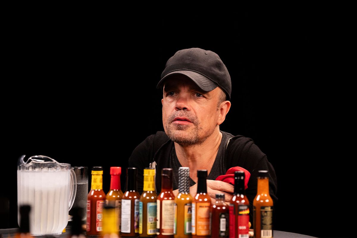 Peter Dinklage on “Hot Ones” (Photo courtesy of First We Feast/Hot Ones)