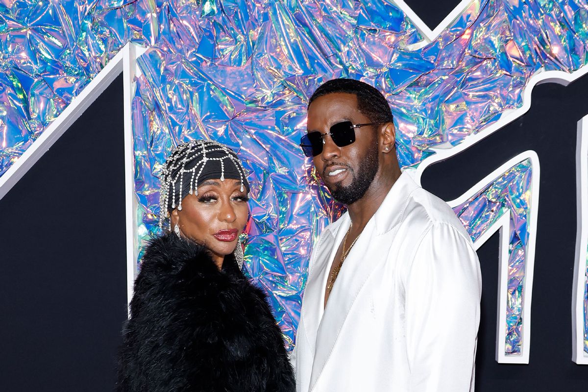 Diddy (R) and his mother, Janice Combs attend the 2023 MTV Video Music Awards at Prudential Center on September 12, 2023 in Newark, New Jersey. (Jason Kempin/Getty Images for MTV)