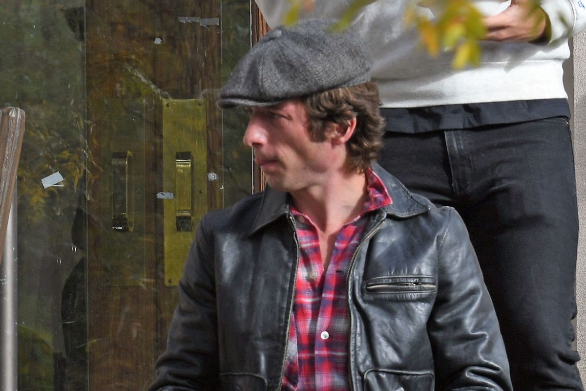 Jeremy Allen White as Bruce Springsteen on the set of "Deliver Me From Nowhere" on the first day of production on October 28, 2024 in Montclair, New Jersey.  (Bobby Bank/GC Images/Getty)