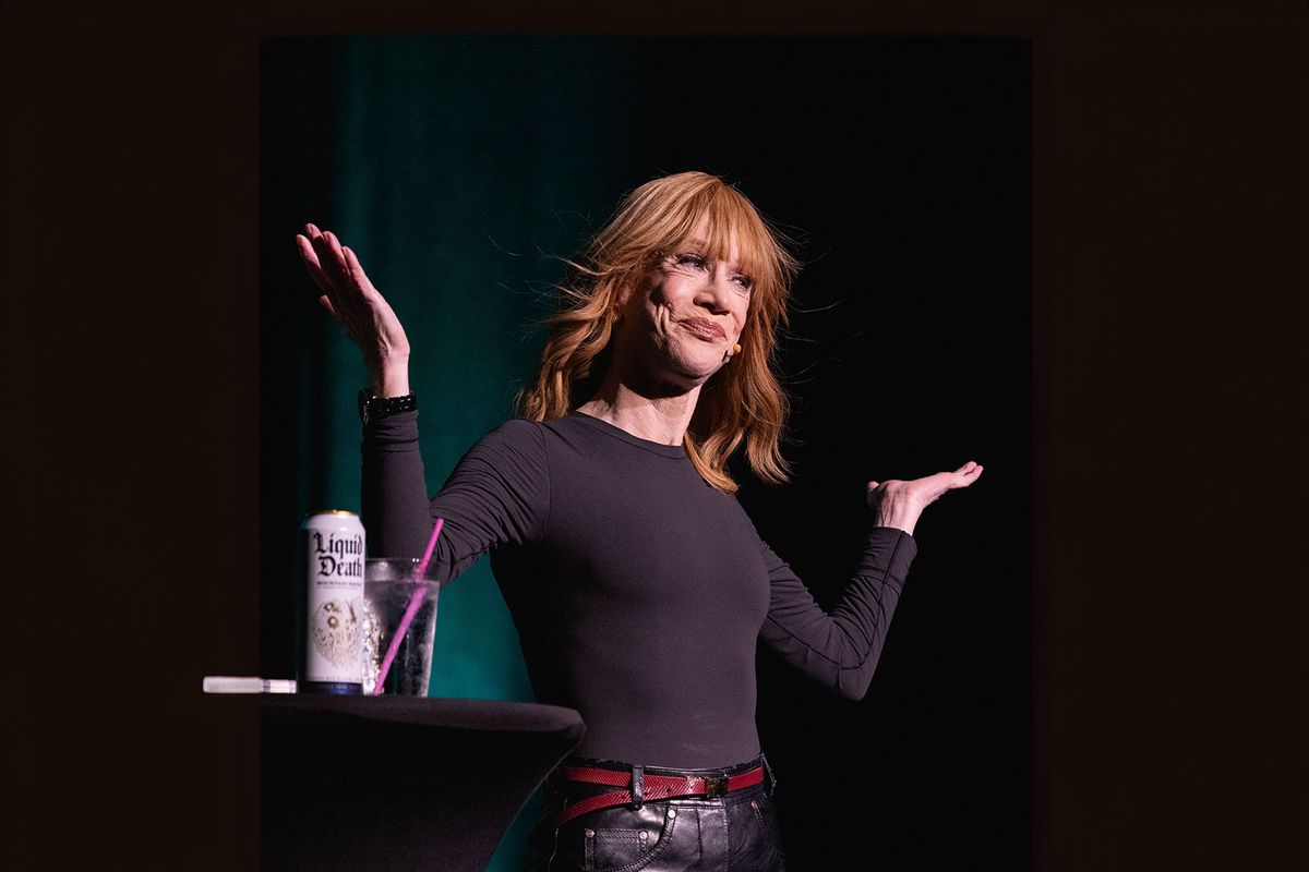 Comedian Kathy Griffin performs on stage during Moontower Comedy Festival at The Paramount Theatre on April 16, 2024 in Austin, Texas. (Rick Kern/Getty Images)