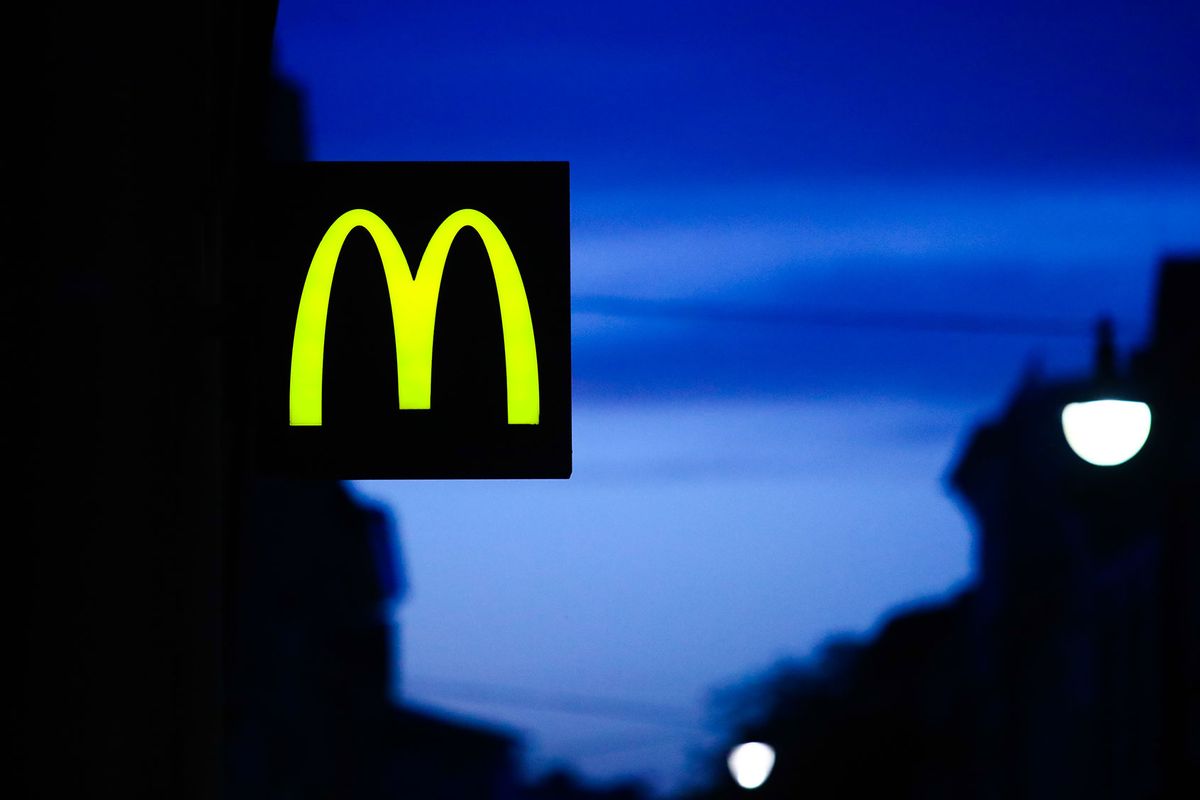 McDonald's logo is seen outside the restaurant (Jakub Porzycki/NurPhoto via Getty Images)