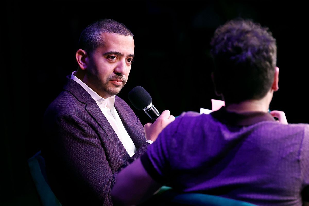 Mehdi Hasan onstage during the Crooked Media - Lovett or Leave It: Live on Tour, on April 25, 2024 in Washington, DC. (Paul Morigi/Getty Images for Crooked Media)