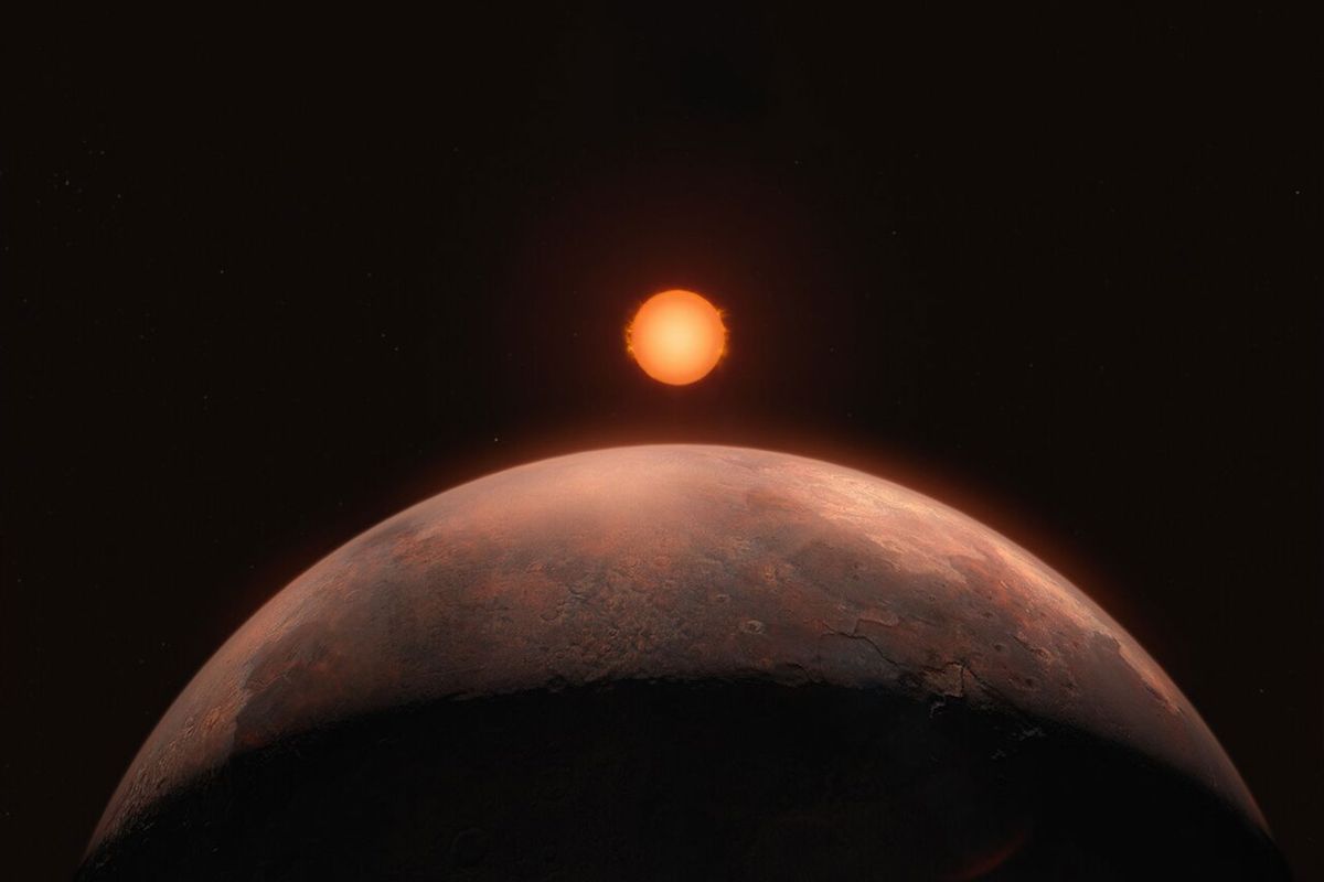 Artist’s impression of a sub-Earth-mass planet orbiting Barnard’s star (ESO/M. Kornmesser)
