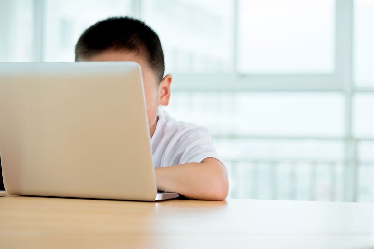 Young child on a laptop (Getty Images/baona)