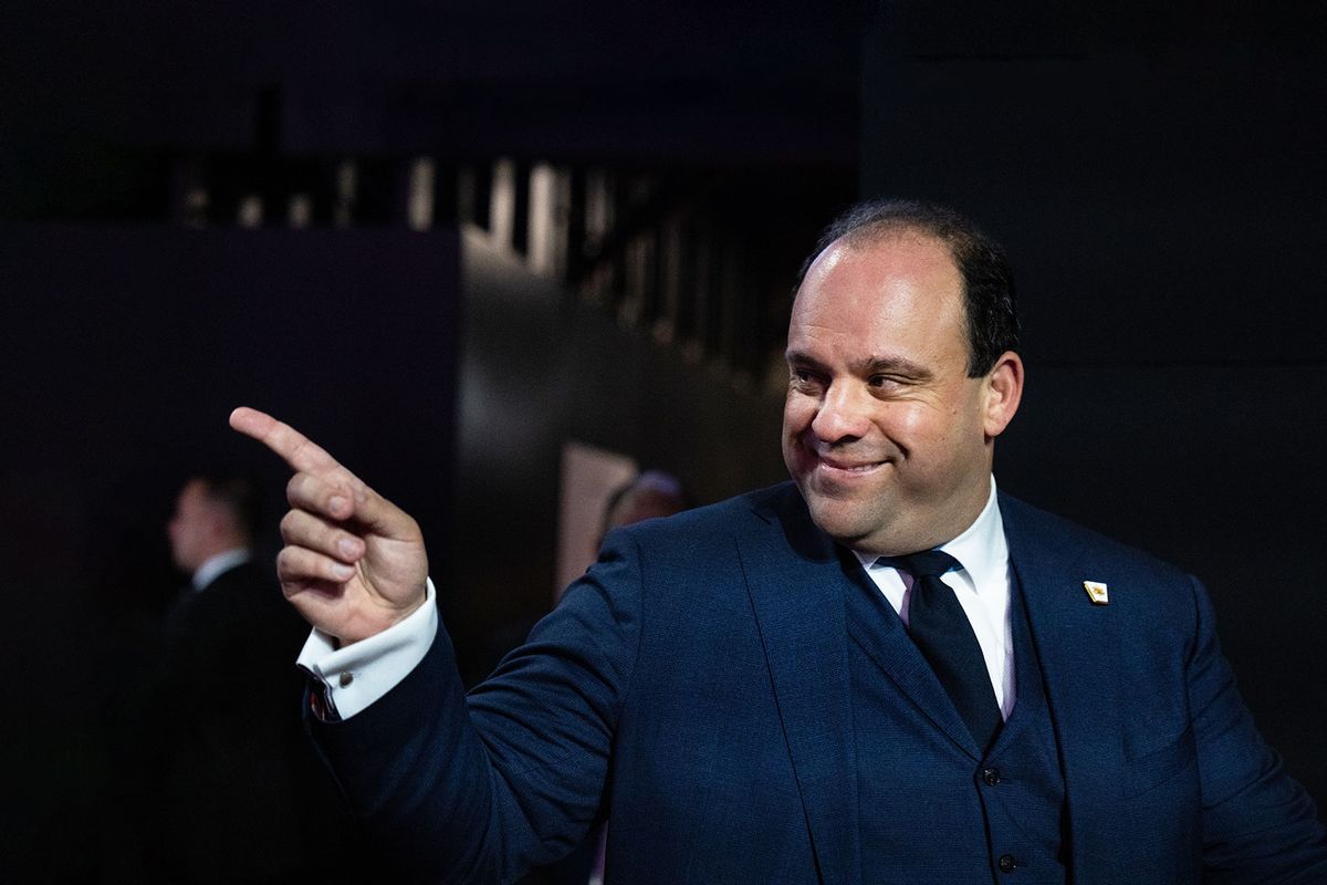 Boris Epshteyn, an advisor to former President Donald Trump, Republican presidential nominee, arrives to the Fiserv Forum on the second day of Republican National Convention in Milwaukee, Wis., on Tuesday, July 16, 2024. (Tom Williams/CQ-Roll Call, Inc via Getty Images)