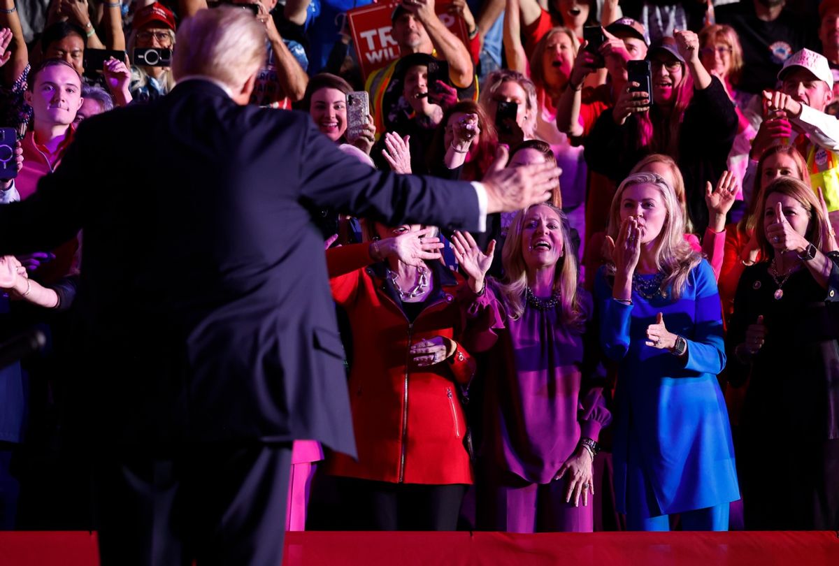 Republican presidential nominee, former President Donald Trump at First Horizon Coliseum on November 02, 2024 in Greensboro, North Carolina.  (Chip Somodevilla/Getty Images)