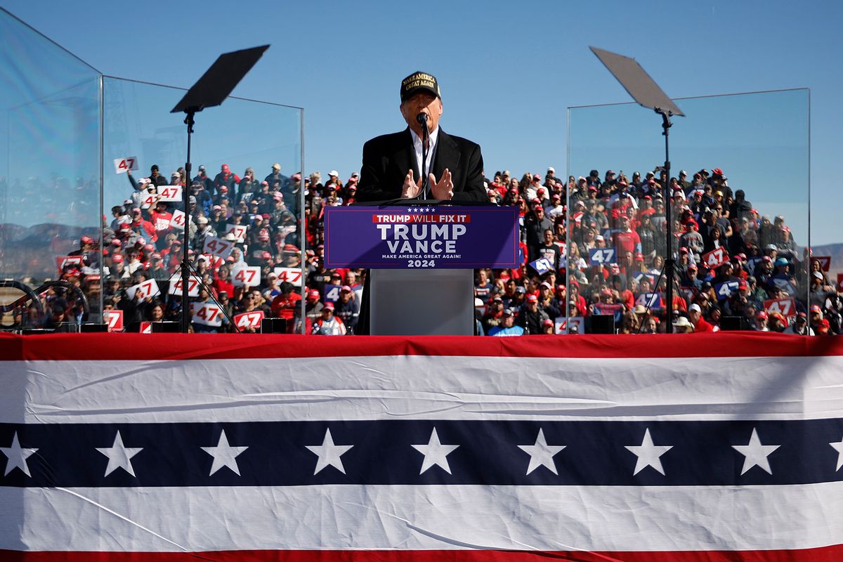 U.S. President Donald Trump holds a campaign rally at Albuquerque International Sunport on October 31, 2024 in Albuquerque, New Mexico. (Chip Somodevilla/Getty Images)