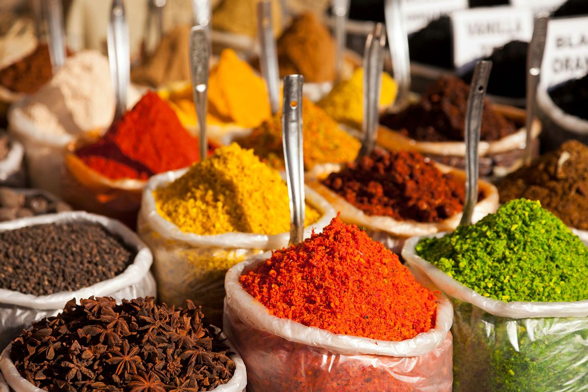 Bags of spices in the market in Anjuna, India. (Getty Images/Westend61)