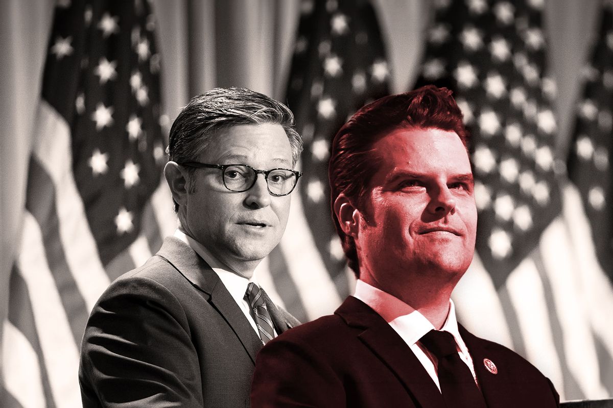 Mike Johnson and Matt Gaetz (Photo illustration by Salon/Getty Images)