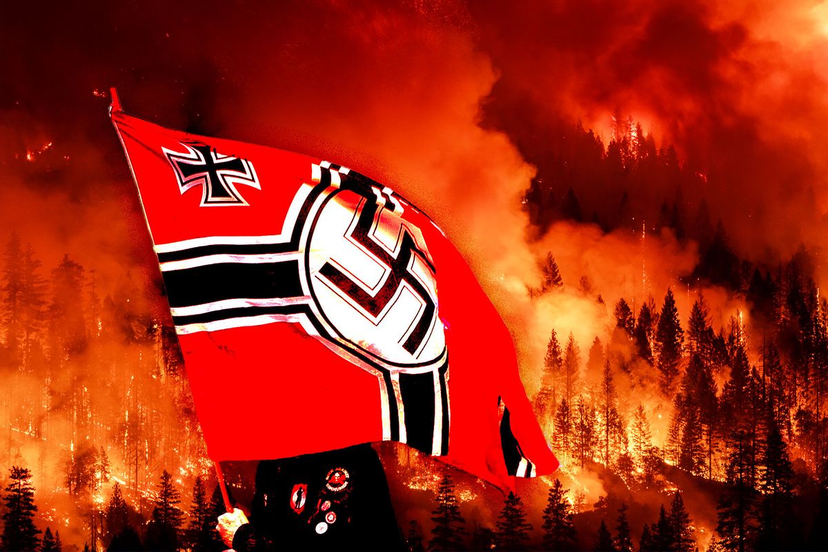 Nazi Flag and Forest Fire (Photo illustration by Salon/Getty Images)