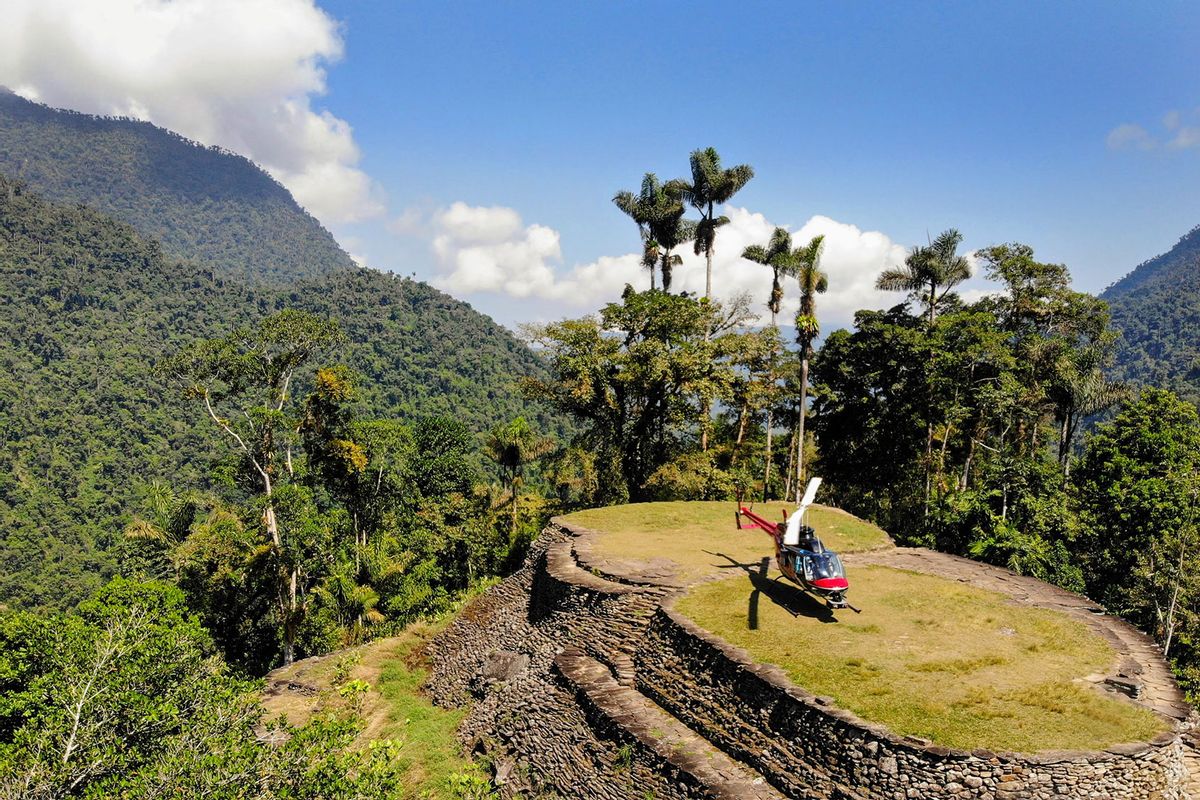 The lidar-equipped helicopter used by GEO1 to map Colombia's Ciudad Perdida (Courtesy of NV5)