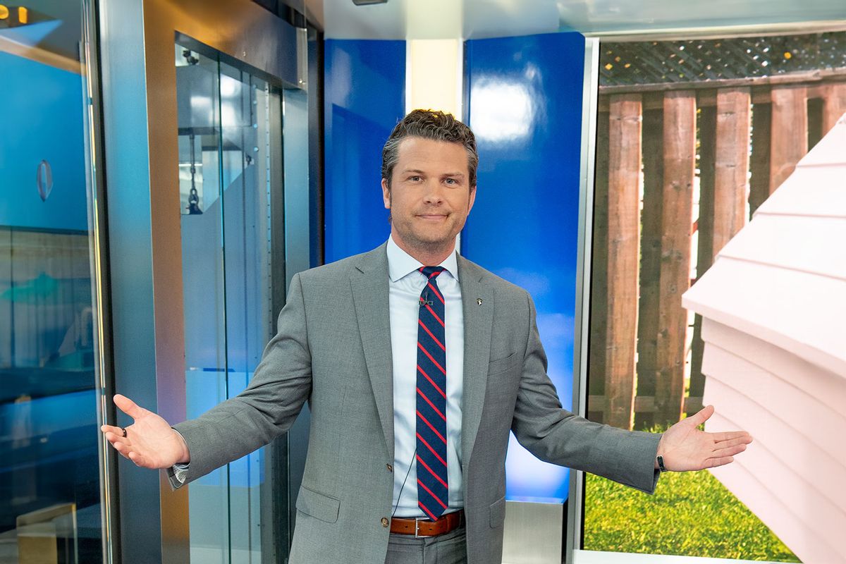 Host Pete Hegseth as Nick Lachey Visits "Fox & Friends" at Fox News Channel Studios on February 05, 2019 in New York City. (Roy Rochlin/Getty Images)