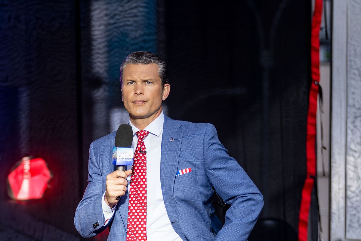 Host Pete Hegseth during "FOX & Friends" at Fox News Channel Studios on May 27, 2022 in New York City. (Roy Rochlin/Getty Images)