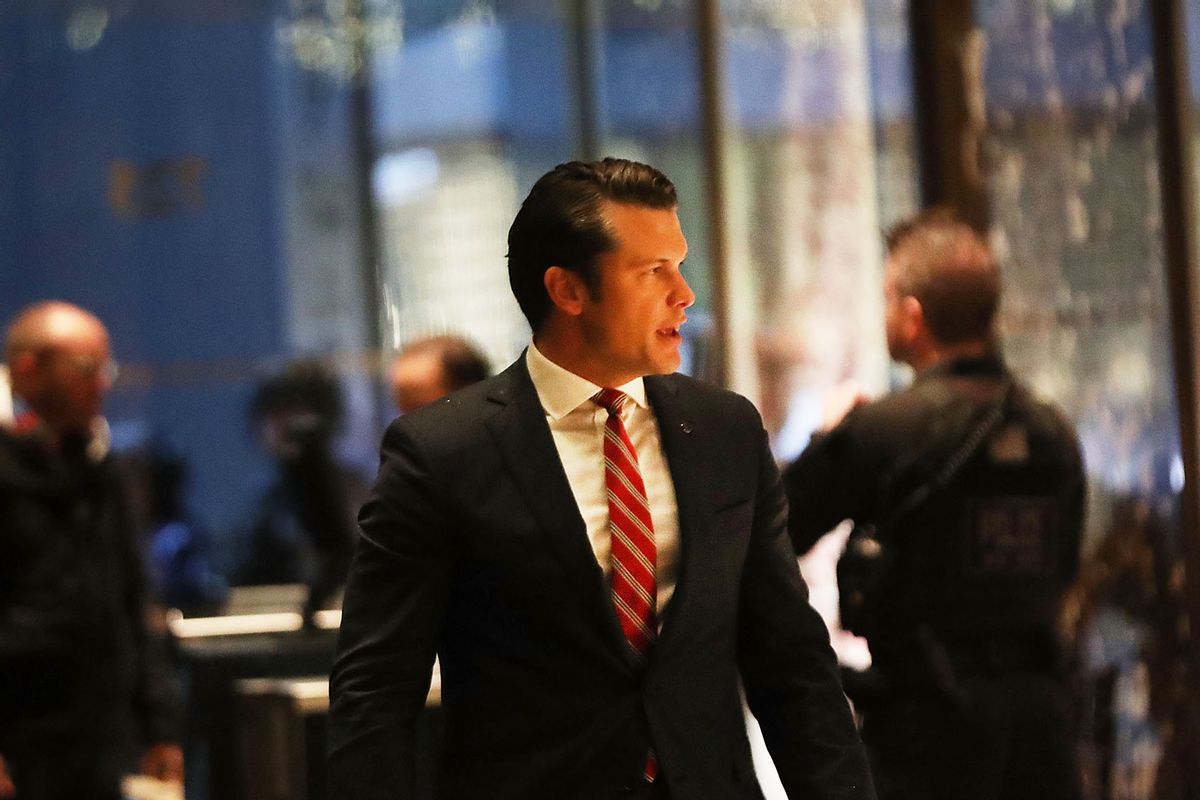 Fox News contributor Pete Hegseth arrives at Trump Tower on November 29, 2016 in New York City. (Spencer Platt/Getty Images)