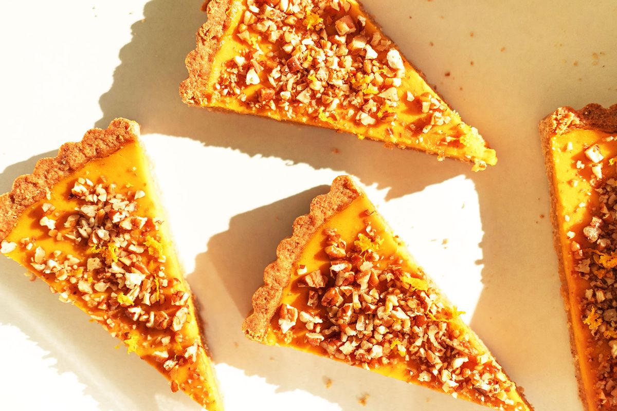 Several pieces of pumpkin cake with walnuts (Getty Images/Anna Efetova)