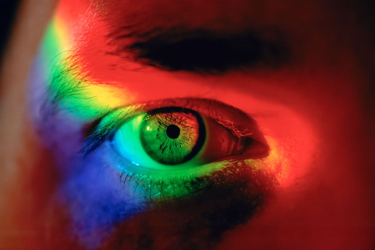 A spectrum is projected onto a human eye (Getty Images/LWA)