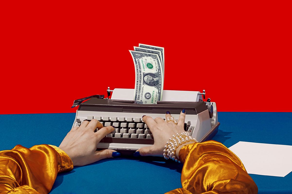 Writer at their typewriter, making money (Photo illustration by Salon/Getty Images)