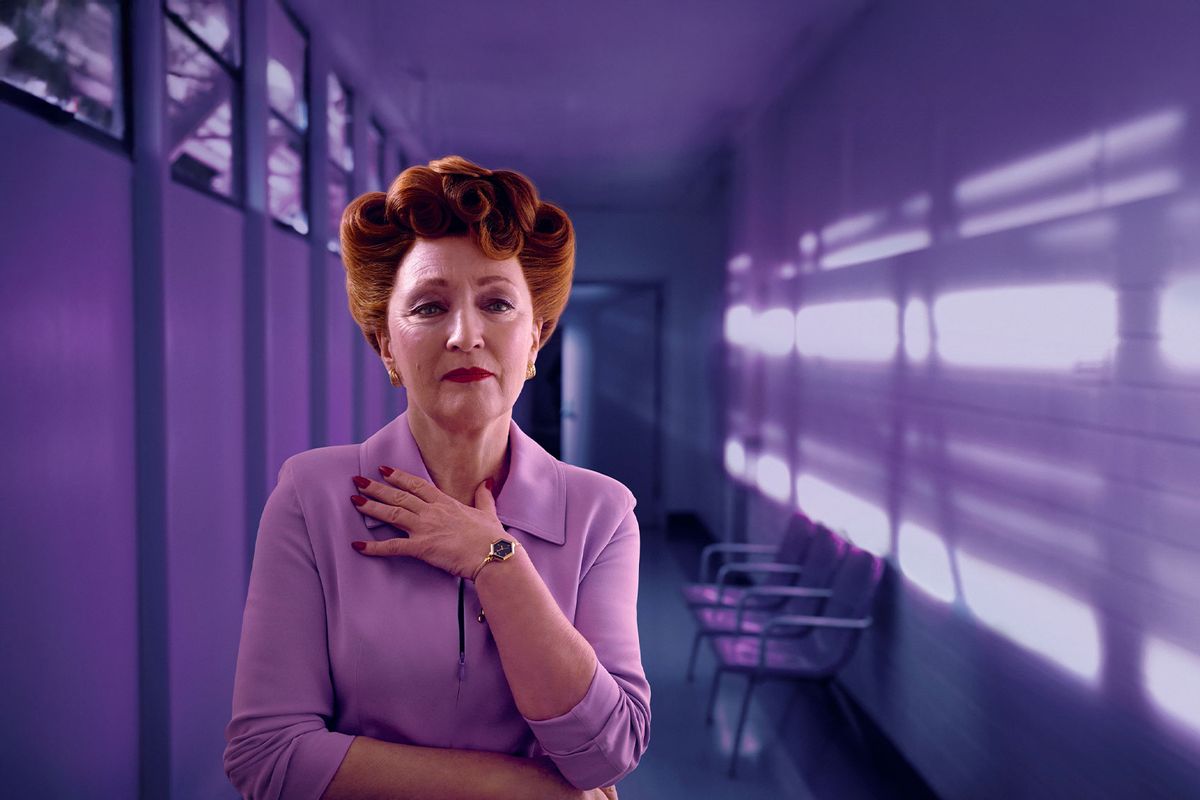 Lesley Manville as Nurse Redd in "Grotesquerie" (Prashant Gupta/FX)