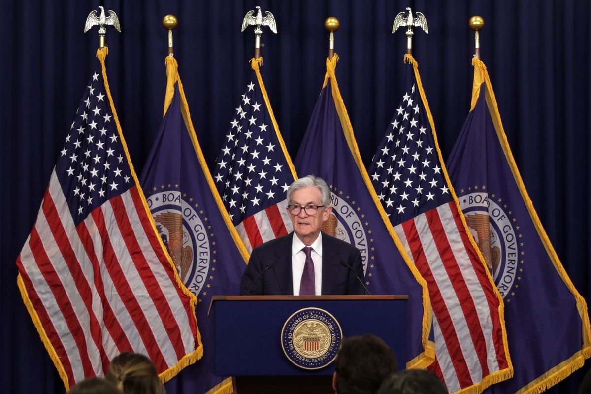 Federal Reserve Board Chairman Jerome Powell speaks during a press conference following a meeting of the Federal Open Market Committee at the Federal Reserve on December 18, 2024 in Washington, DC. (Alex Wong/Getty Images)