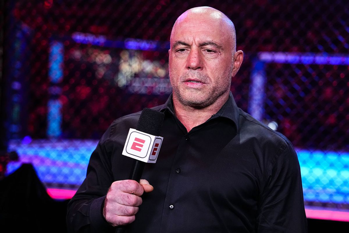 Announcer Joe Rogan looks on during the UFC 309 event at Madison Square Garden on November 16, 2024 in New York City. (Jeff Bottari/Zuffa LLC/Getty Images)