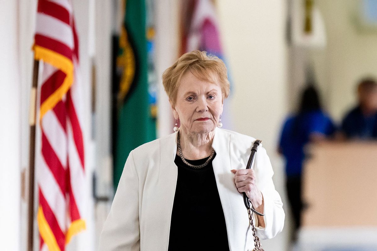 US Representative Kay Granger, Republican of Texas, arrives to a House Republicans caucus meeting at the Longworth House Office Building on Capitol Hill in Washington, DC, on October 13, 2023. (JULIA NIKHINSON/AFP via Getty Images)