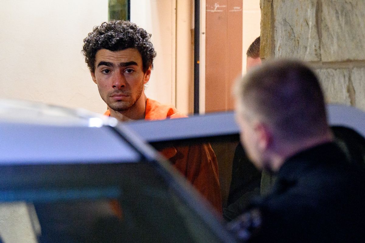 Suspected shooter Luigi Mangione is led from the Blair County Courthouse after an extradition hearing December 10, 2024 in Hollidaysburg, Pennsylvania. (Jeff Swensen/Getty Images)