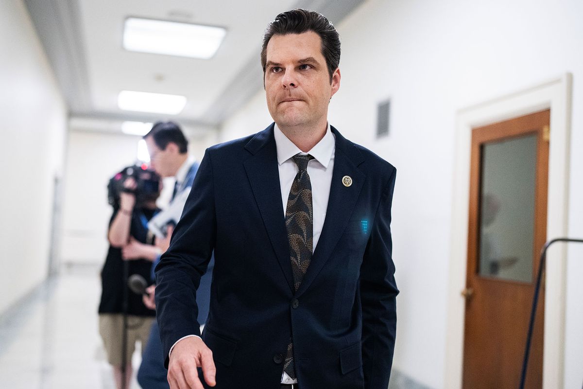 Rep. Matt Gaetz, R-Fla., is seen outside a House Judiciary Committee hearing in Rayburn building on Tuesday, June 4, 2024. (Tom Williams/CQ-Roll Call, Inc via Getty Images)