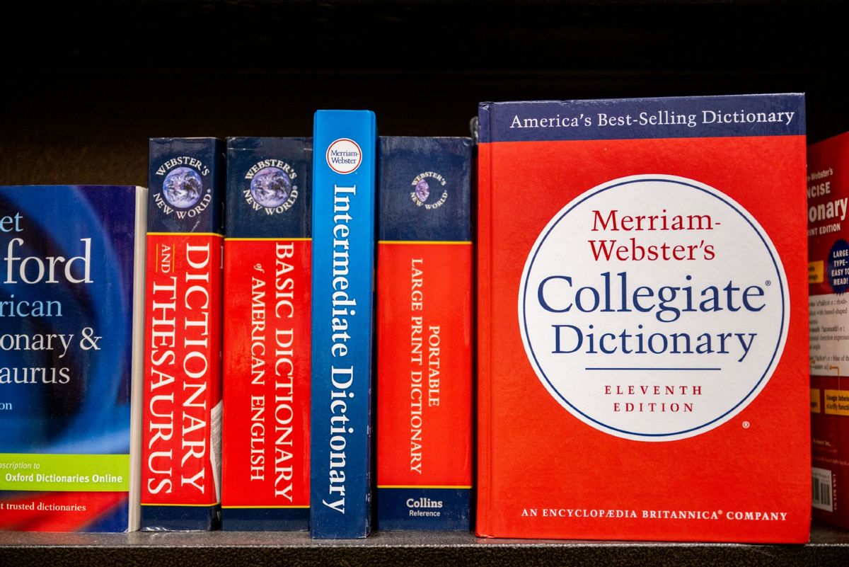 Merriam-Webster's dictionaries are displayed for sale at a Barnes & Noble store on January 11, 2024 in Austin, Texas.  (Brandon Bell/Getty Images)